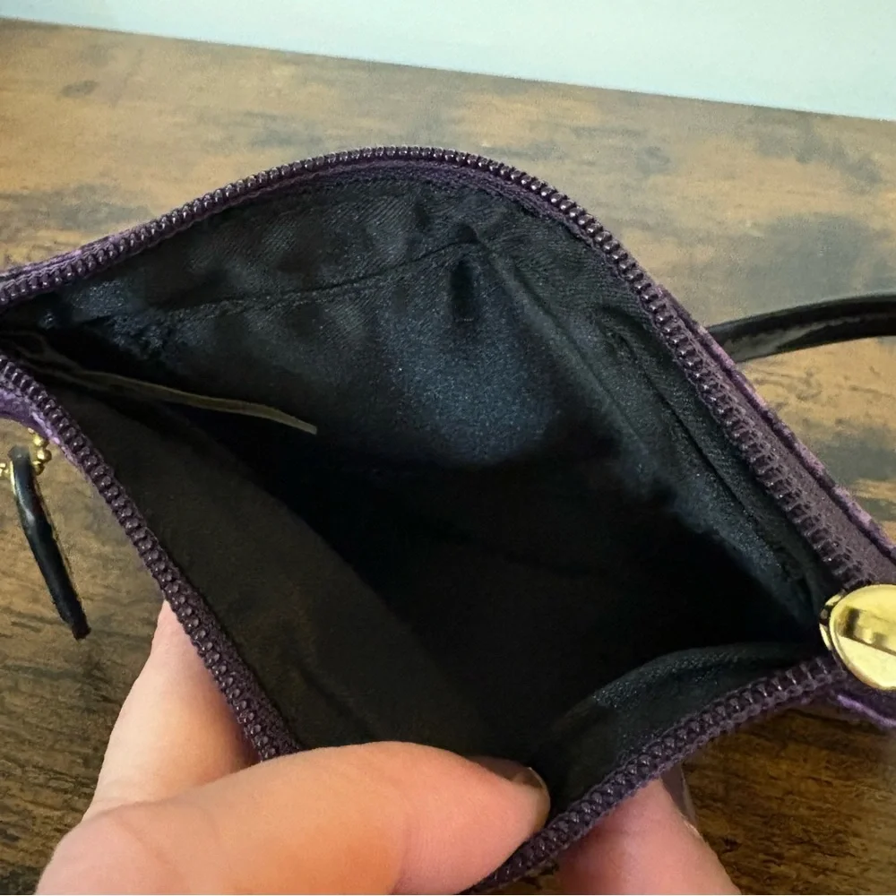 Coach Purple Patterned Wristlet Clutch with Black Strap